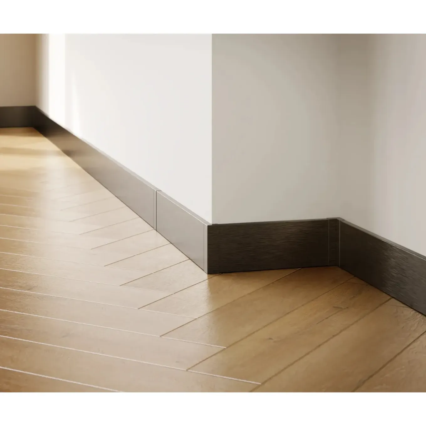 Ilcom Decoratieve Plint FC Van Roestvrij Staal 2700 mm x 100 mm - Zwart Geborsteld