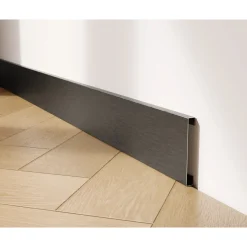 Ilcom Decoratieve Plint FC Van Roestvrij Staal 2700 mm x 80 mm - Zwart Geborsteld