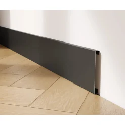 Ilcom Decoratieve Plint FC Van Roestvrij Staal 2700 mm x 100 mm - Zwarte Mat