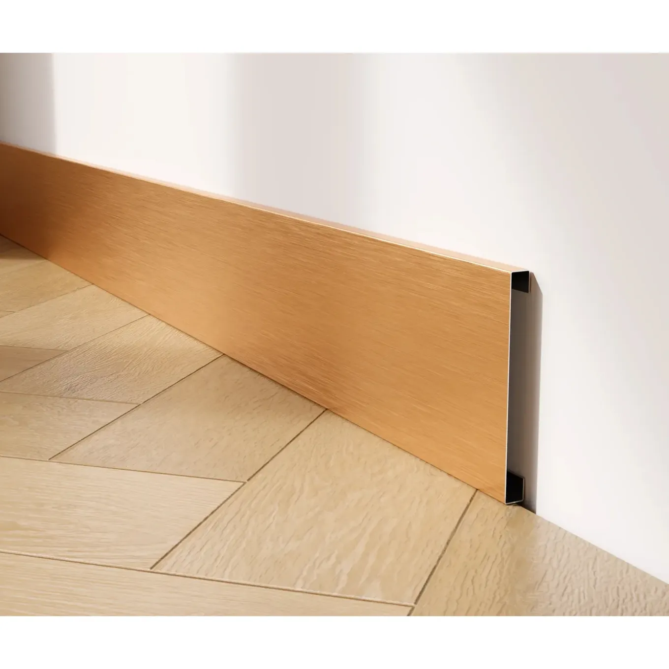 Ilcom Decoratieve Plint FC Van Roestvrij Staal 2700 mm x 100 mm - Kopergeborsteld