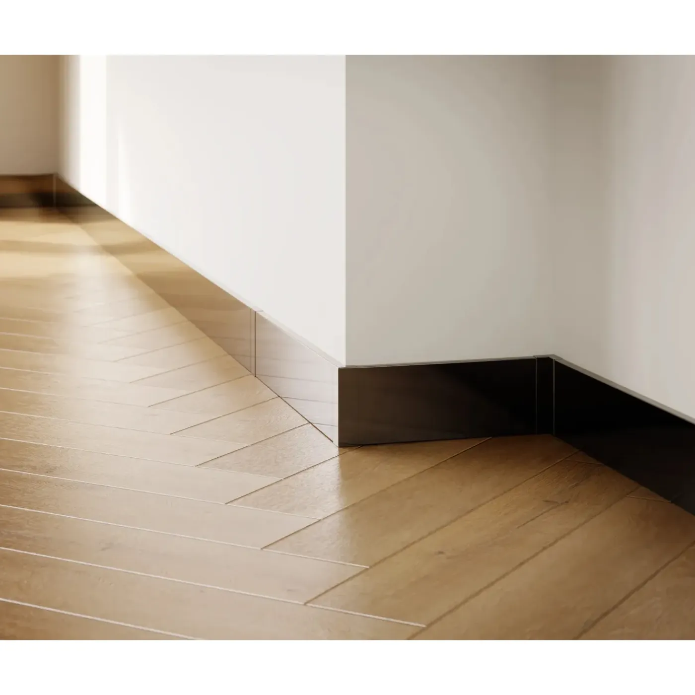 Ilcom Ceramica Ilcom Decoratieve Plint FC Van Roestvrij Staal 2700 mm x 60 mm - Zwarte Spiegel