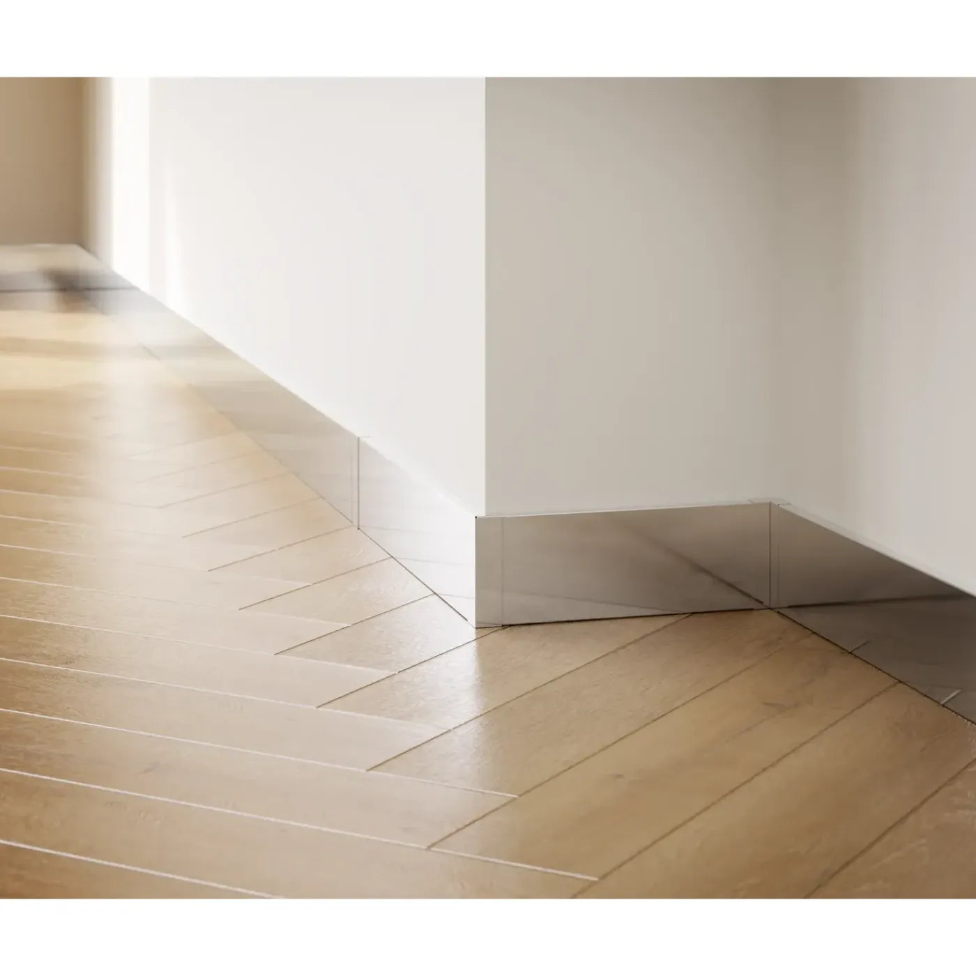 Ilcom Ceramica Ilcom Decoratieve Plint FC Van Roestvrij Staal 2700 mm x 80 mm - Zilveren Spiegel