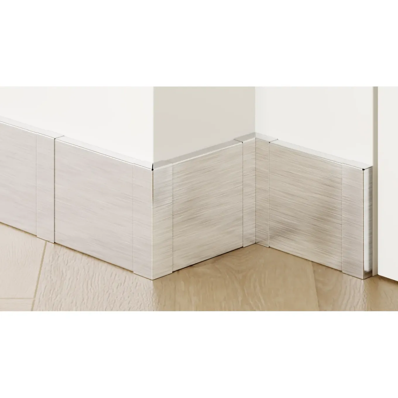 Ilcom Decoratieve Plint FC Van Roestvrij Staal 2700 mm x 100 mm - Zilver Geborsteld