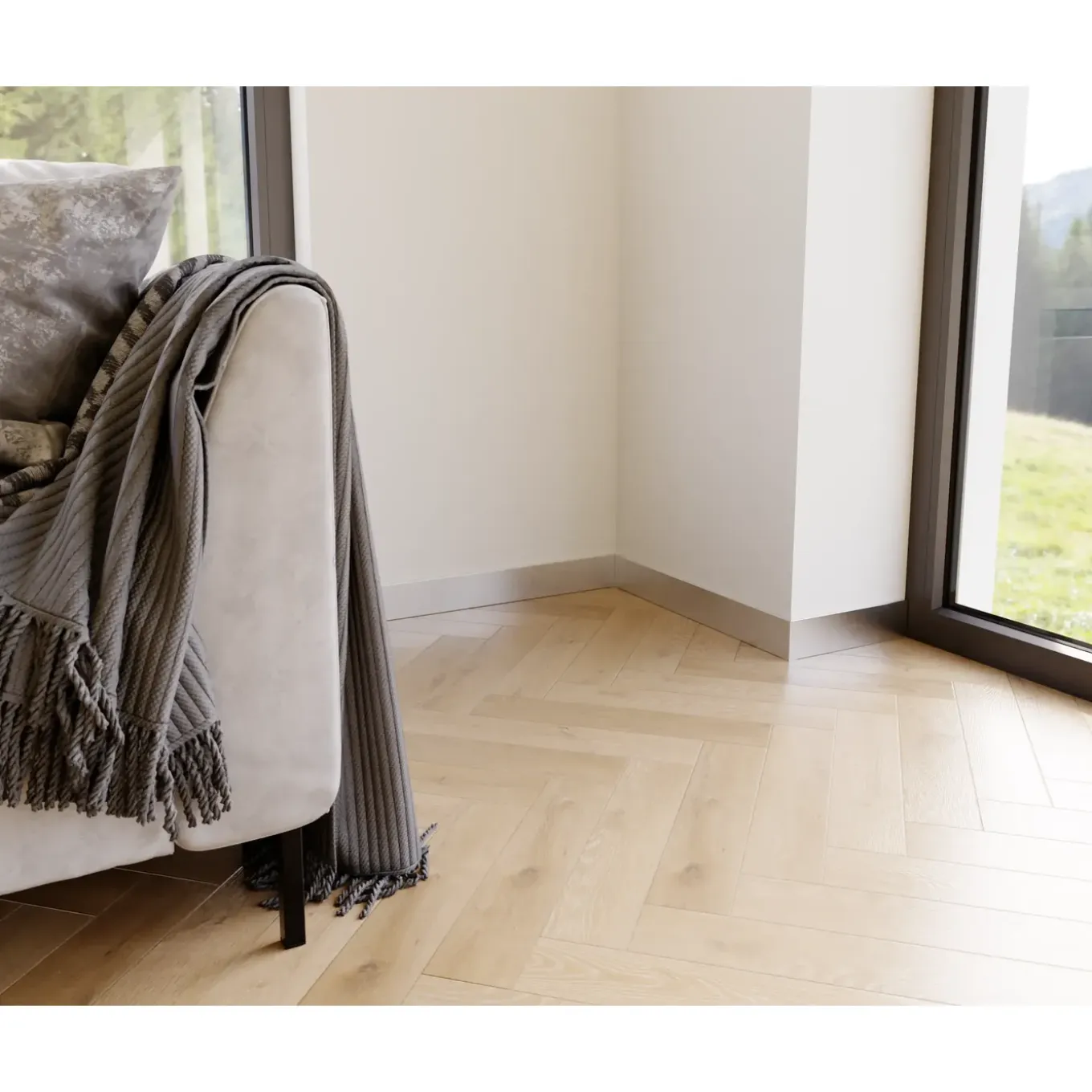 Ilcom Decoratieve Plint FC Van Roestvrij Staal 2700 mm x 100 mm - Zilver Geborsteld