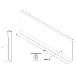 Ilcom decoratieve plint voor muren F Satijn koper - 100mm x 2700mm van roestvrij staal