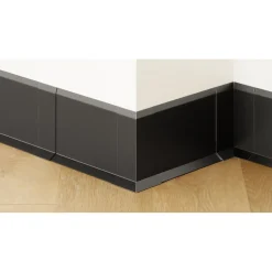 Ilcom externe hoek voor plint FL Mat zwart- 30mmx100mm van roestvrij staal