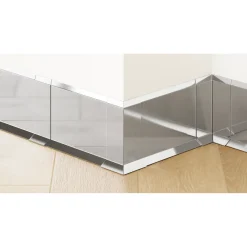 Ilcom Ceramica Ilcom externe hoek voor plint FL Gepolijst zilver- 30mm x 80mm van roestvrij staal