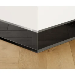 Ilcom Ceramica Ilcom externe hoek voor plint FL Gepolijst zwart- 30mmx100mm van roestvrij staal