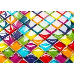 ILCOM CERAMICA Ilcom mozaïekplaat Rainbow op gaas 30 x 30 cm - gehard glas voor badkamer of keuken