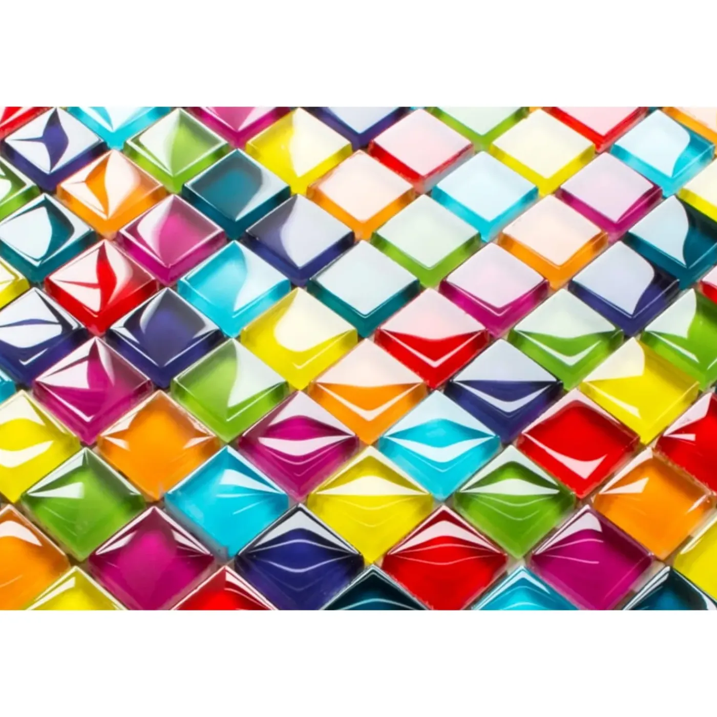 ILCOM CERAMICA Ilcom mozaïekplaat Rainbow op gaas 30 x 30 cm - gehard glas voor badkamer of keuken