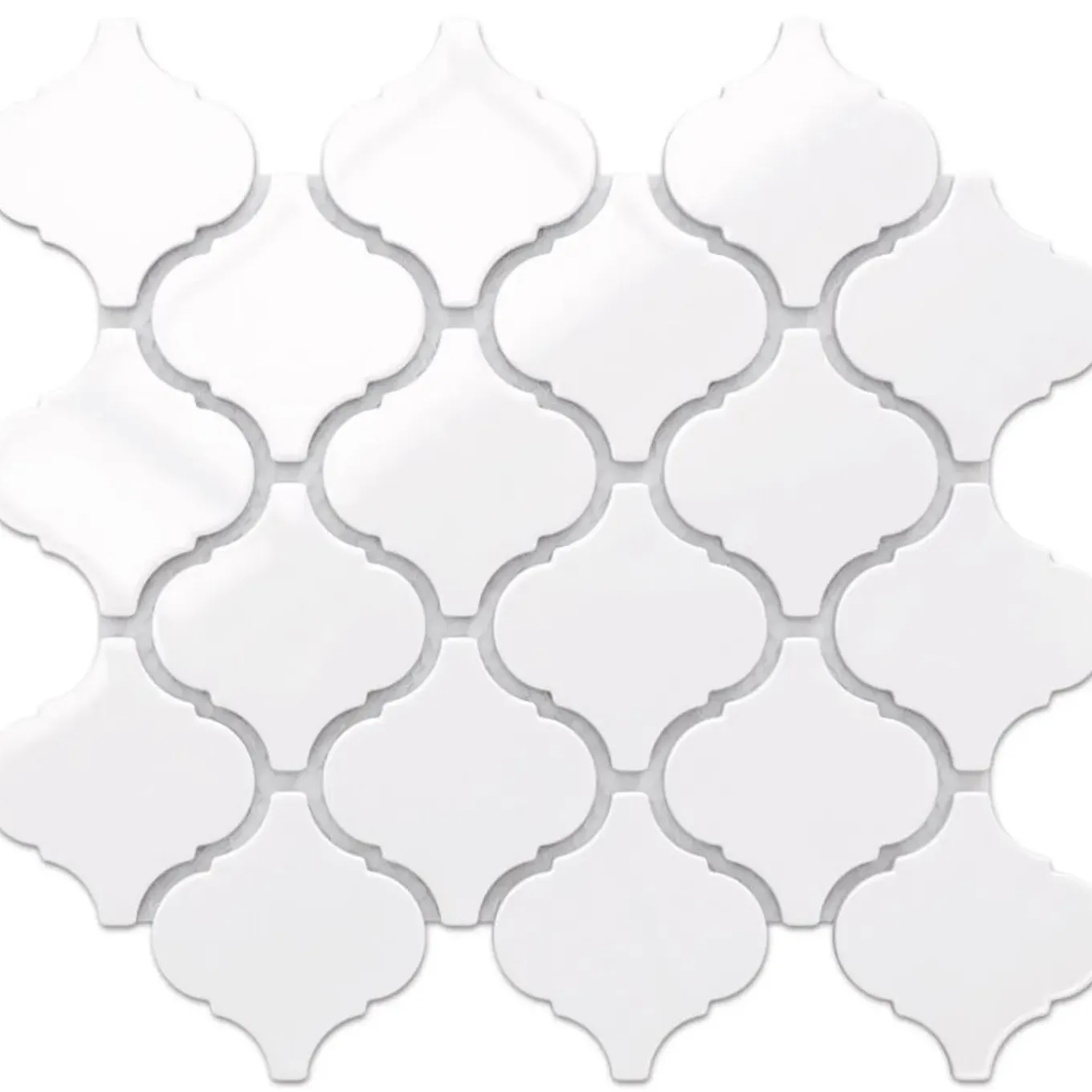 Ilcom mozaïekplaat White Arabesque op netwerk 27.5 cm x 24.3 cm - keramiek voor badkamer of keuken