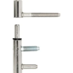 Inboorpaumelle voor opdekdeur - vernikkeld staal - Ø 12x75 mm - 2 stuks