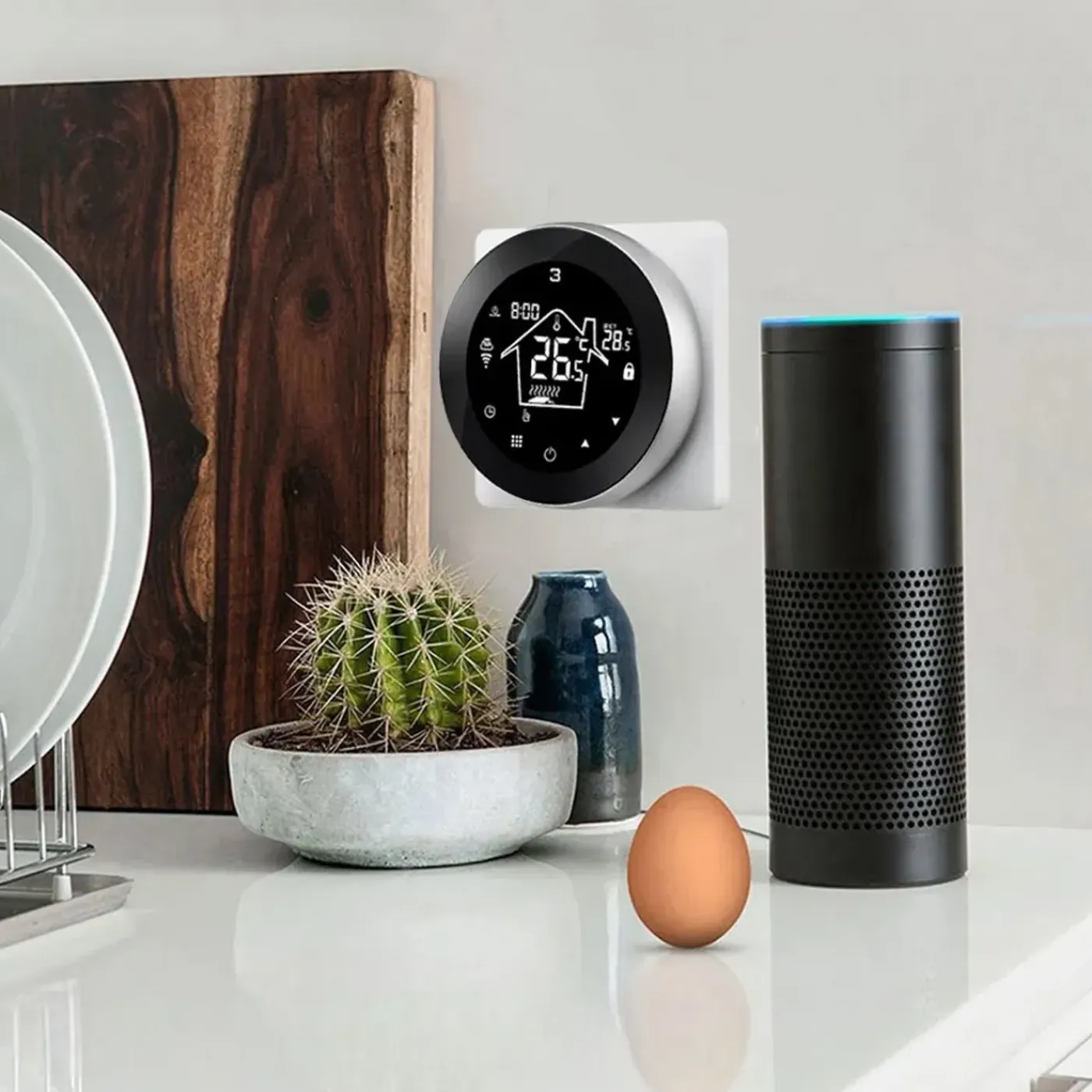 Smartlife Domotica Inbouw Thermostaat Voor Elektrische Vloerverwarming Met Touchscreen En Wifi Bediening