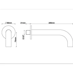 Inbouw-Uitloop Rond 20Cm - Zwart - Kranen > Kraan Onderdelen