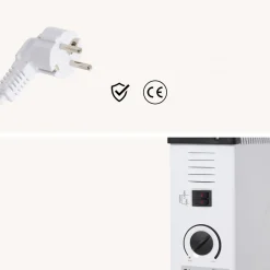 Infinity Goods Elektrische Convector Kachel 750/1500/2000w – Verstelbare Thermostaat