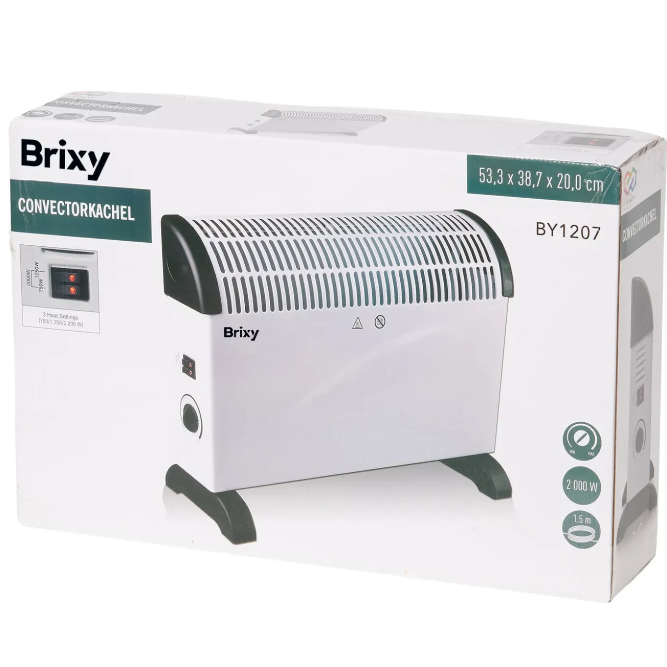 Infinity Goods Elektrische Convector Kachel 750/1500/2000w – Verstelbare Thermostaat
