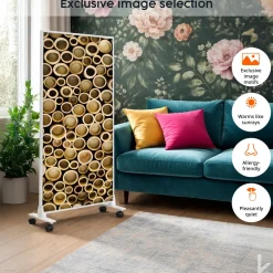 Infraroodpaneel Verplaatsbaar Met Beeld 1200w Houtstapel