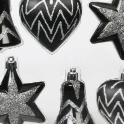 Inge Christmas Kersthangers - 6x - Figuurtjes - Zwart - 9 Cm