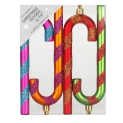 Inge-glas Inge Goods Kersthangers - 4x - Zuurstokken - Gekleurd - 14 Cm