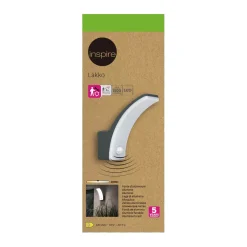 Inspire Buitenwandlamp Lakko - Antraciet - Koel Wit - 11W - met Sensor