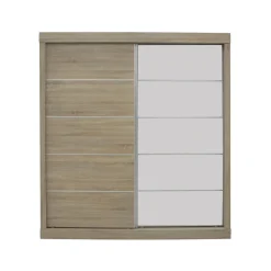 Interiax Kledingkast 'mila' - Sonoma Eik - Schuifdeurkast - 197x182x52 Cm