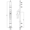 Intersteel Deurespagnolet Afsluitbaar Rechts 2200mm Met Uitwisselbare Cilinder Ral 9010 Wit
