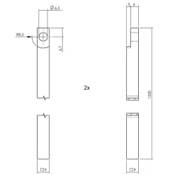 Intersteel Kruk-espagnolet Rechts L-recht Met Stangenset 2 X 1245 Mm Zwart