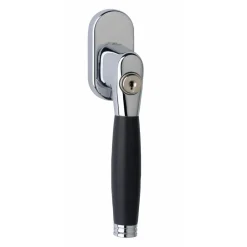 Intersteel Raamkruk Ton 222 Afsluitbaar Op Ovaal Rozet Chroom/ebben Hout