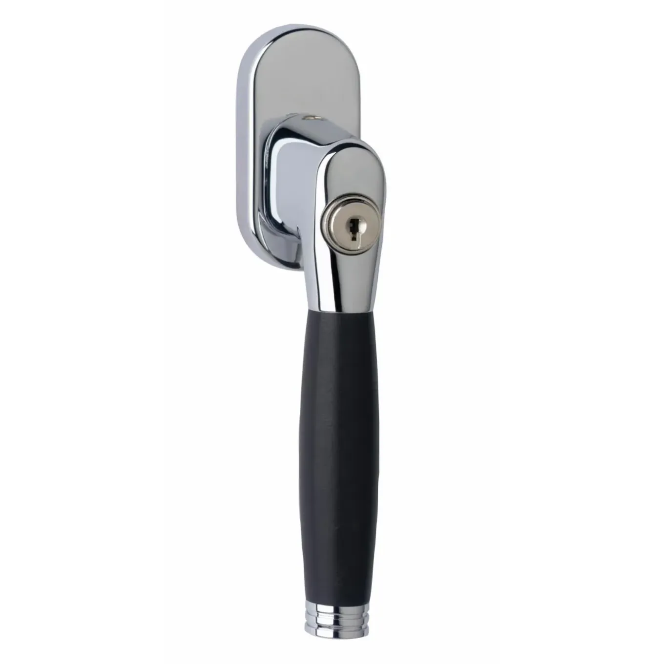 Intersteel Raamkruk Ton 222 Afsluitbaar Op Ovaal Rozet Chroom/ebben Hout
