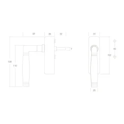 Intersteel Raamkruk Ton 222 Afsluitbaar Nikkel/ebben Hout