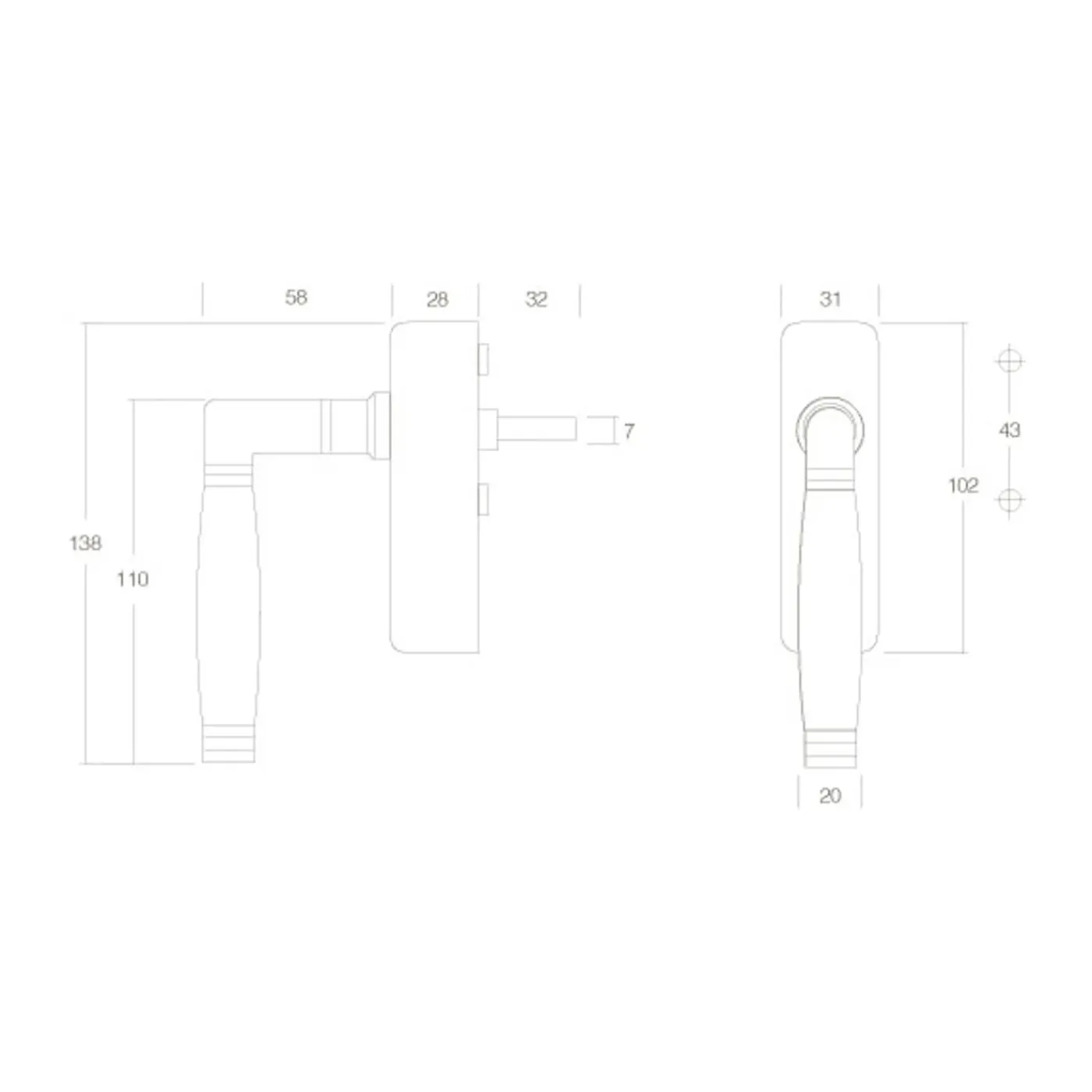Intersteel Raamkruk Ton 222 Afsluitbaar Nikkel/ebben Hout
