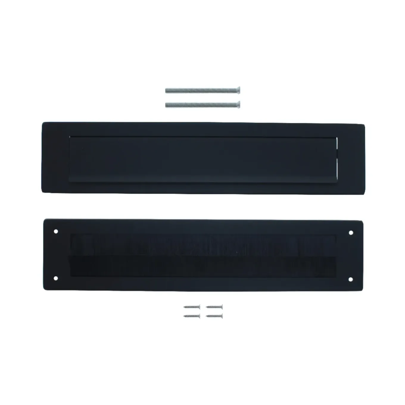 Intersteel Set Briefplaat En Tochtwering Rechthoekig Structuur Zwart