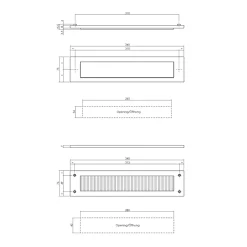 Intersteel Set Briefplaat En Tochtwering Rechthoekig Structuur Zwart