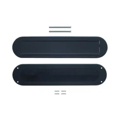 Intersteel Set Briefplaat En Tochtwering Ovaal Structuur Zwart