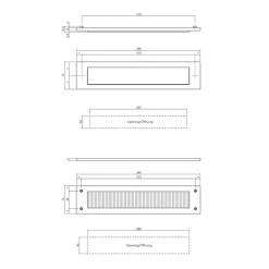 Intersteel Set Briefplaat En Tochtwering Rechthoekig Pvd Messing Getrommeld