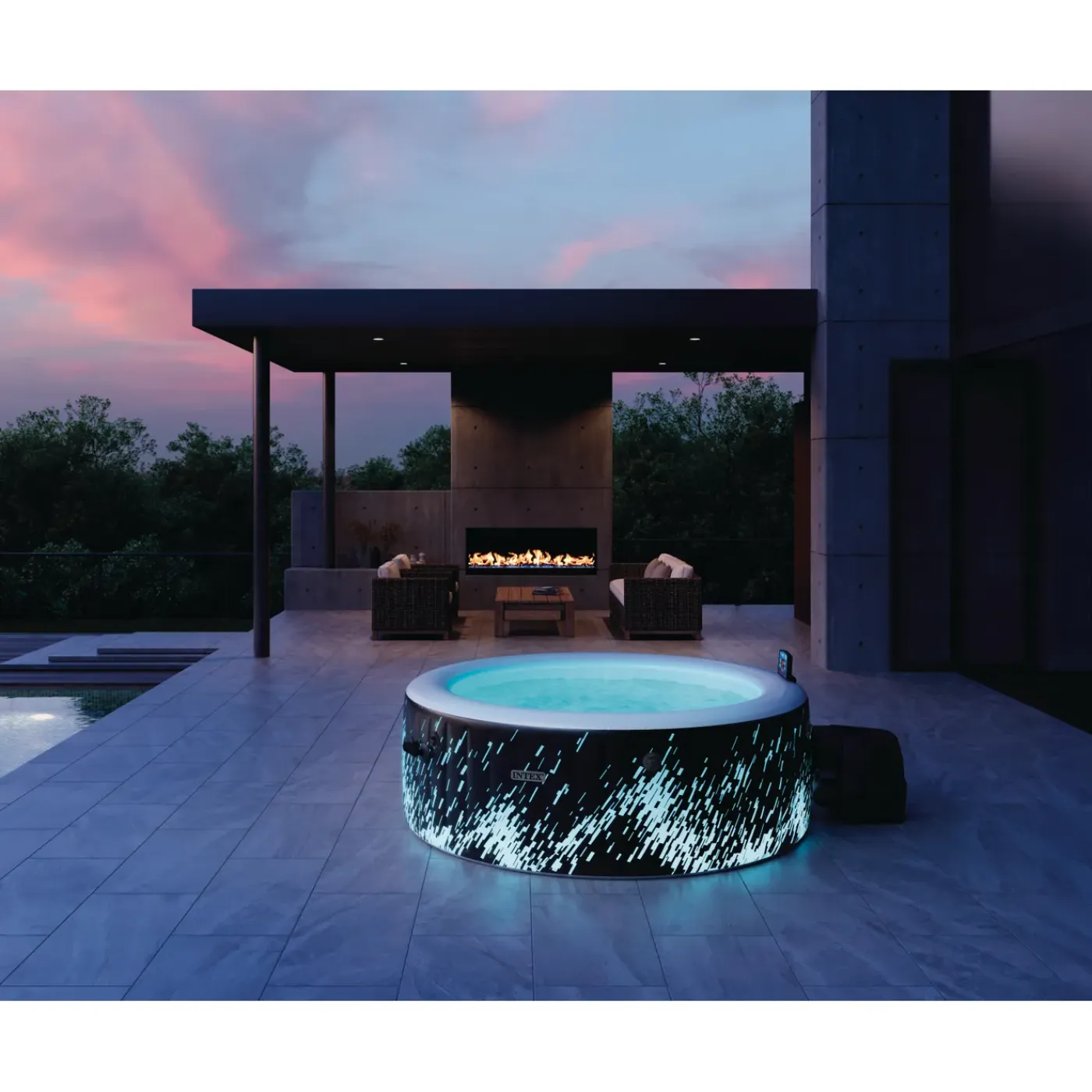 Intex PureSpa Galaxie Deluxe Spa - 795L - 4 Personen - Led - 196x196x71cm