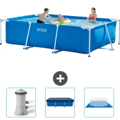 Intex Rechthoekig Frame Zwembad - 300 x 200 x 75 cm - Blauw - Inclusief Accessoire CB76