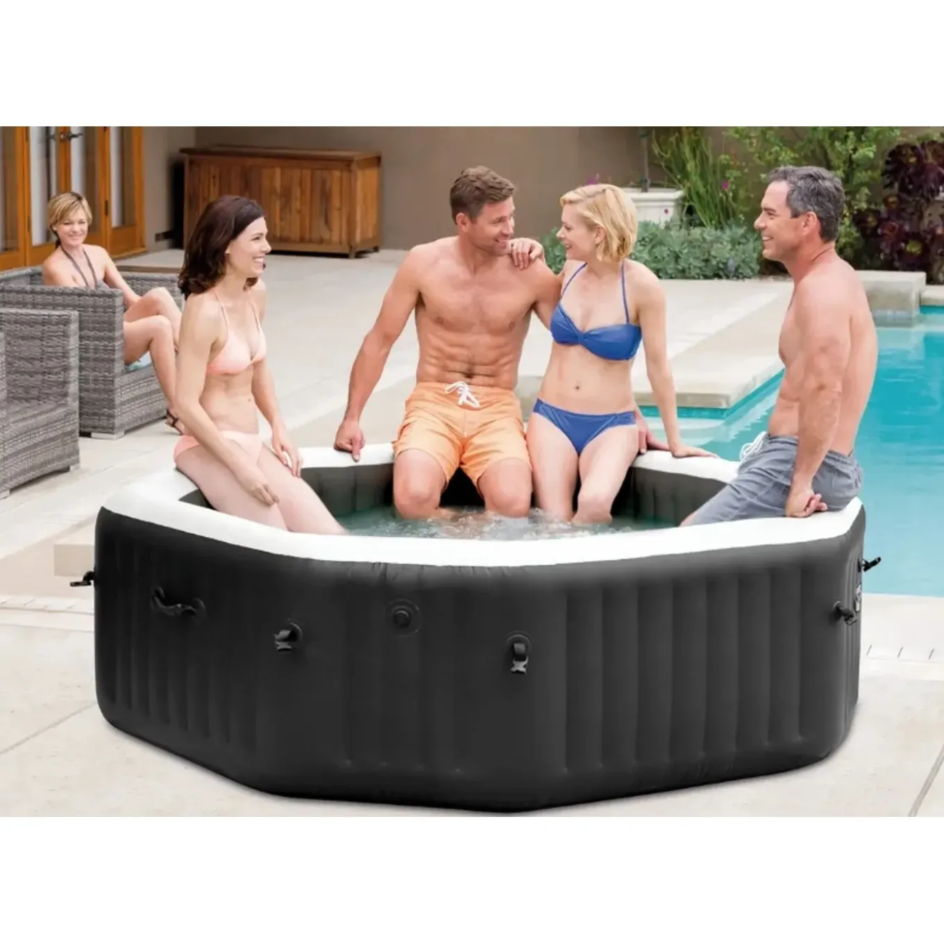 Intex Spa PureSpa Carbone 4 pers. zwart Ø201x71cm