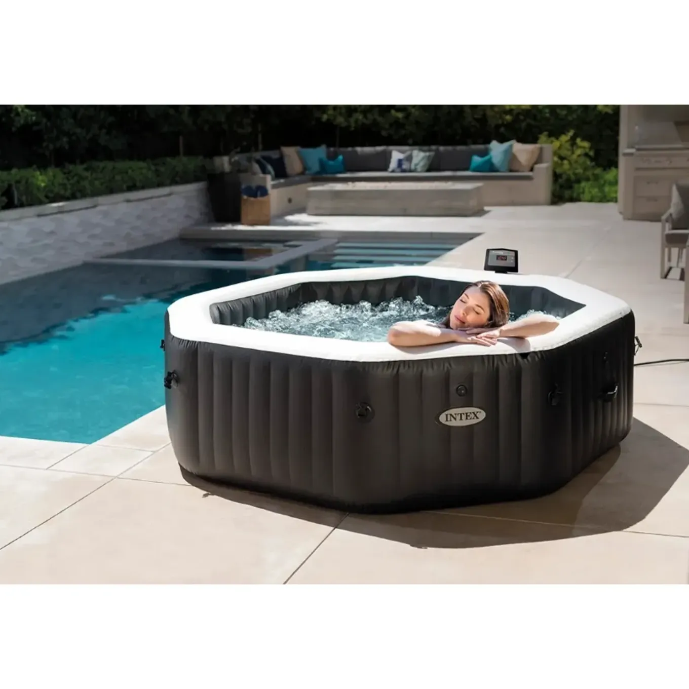 Intex Spa PureSpa Carbone 4 pers. zwart Ø201x71cm