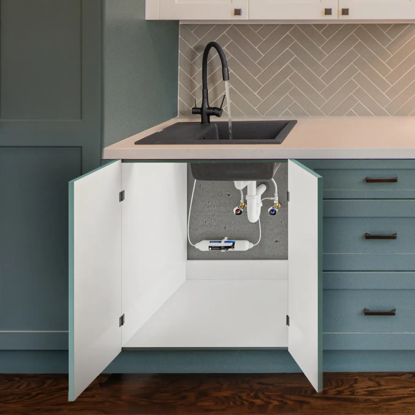Invena Keukenkraan GLAMOUR Chroom Keukenmengkraan Waterfiltratie Set
