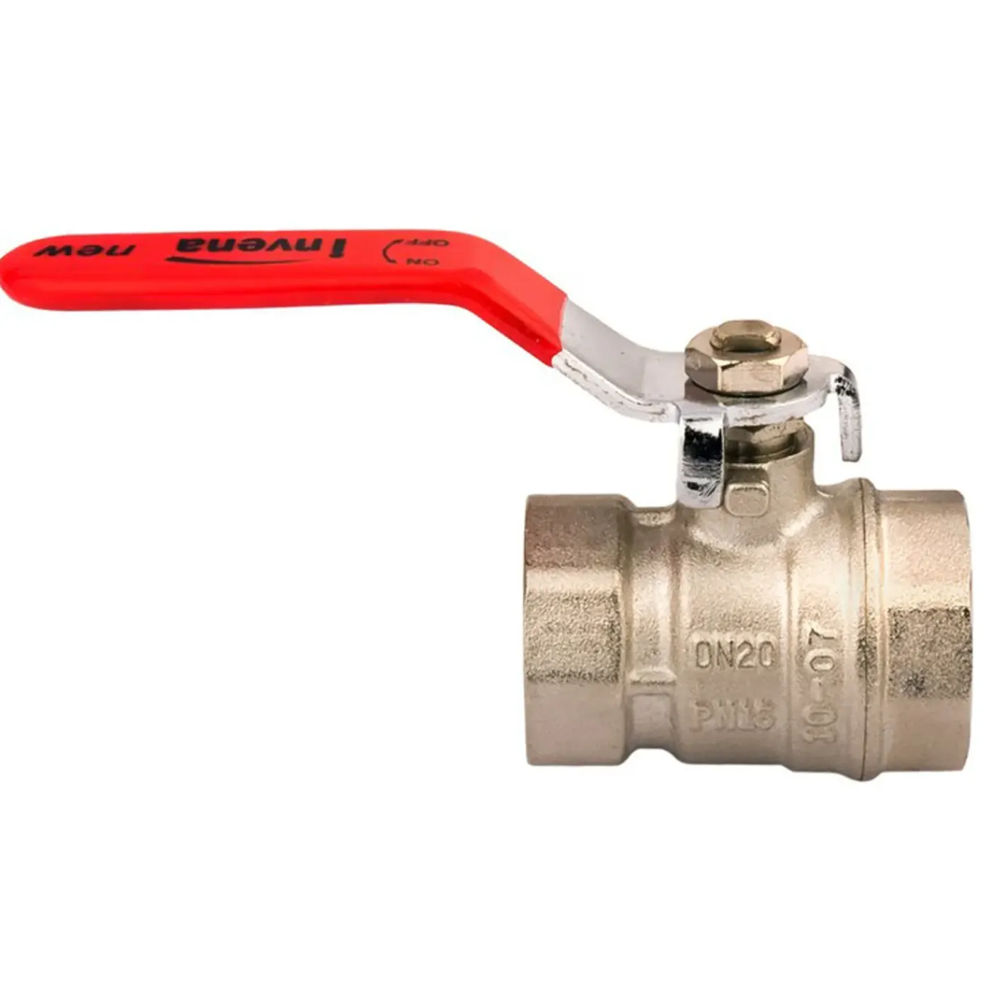 Invena 6/4" kogelafsluiter vrouwtje rode hendel kwartslag