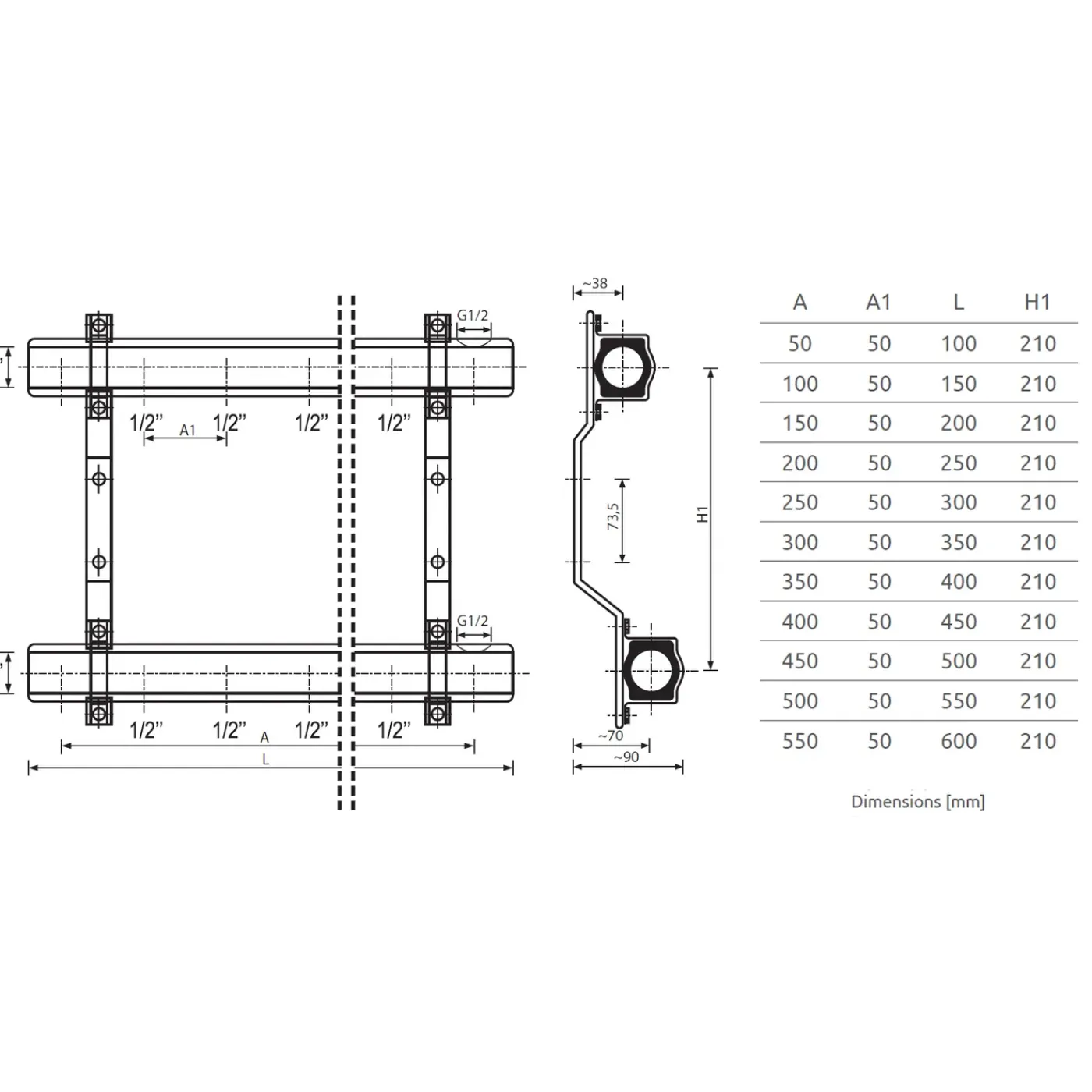 Invena 10-poorts messing verwarming verdeler gebouwen verdeelstuk