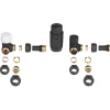 Invena Zwarte axiaal thermostatische hoek set verwarmer PEX/Koper radiatoraansluiting