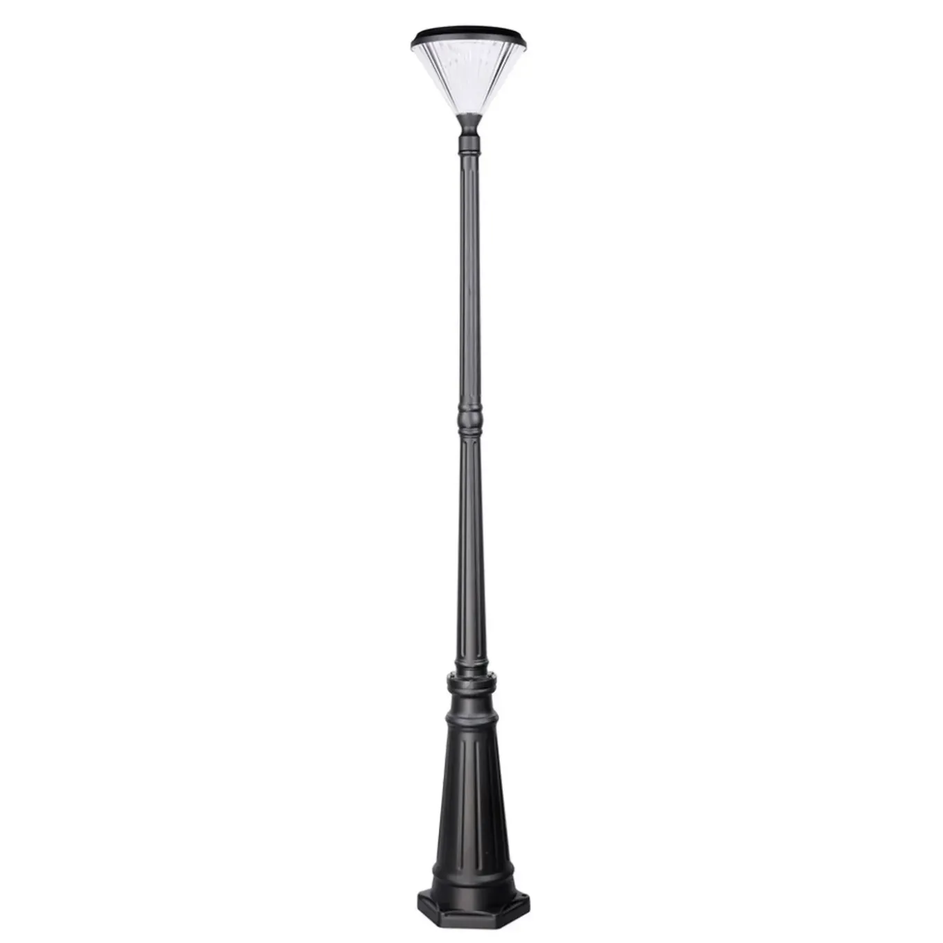 Iplux Solar Lantaarnpaal Paris 200cm - Hoge Kwaliteit Solar Tuinverlichting - Brandduur 15 Uur