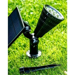 Iplux® Iplux Solar Led Tuinspot Pro+ 1200 Lumen - Hoge Kwaliteit Solar Prikspot - Brandduur 15 Uur