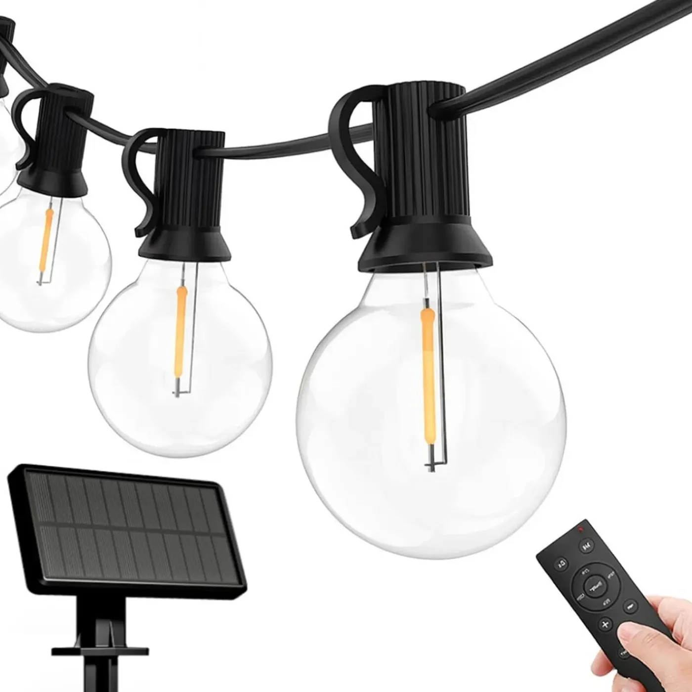 Iplux® Iplux Solar Lichtsnoer Venice 15m - Hoge Kwaliteit Solar Lichtslinger - Brandduur 15 Uur