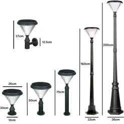 Iplux Solar Wandlamp Paris 37cm - Hoge Kwaliteit Solar Tuinverlichting - Brandduur 15 Uur
