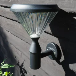 Iplux Solar Wandlamp Paris 37cm - Hoge Kwaliteit Solar Tuinverlichting - Brandduur 15 Uur
