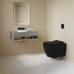 Isvea Sentimenti Hangtoilet Met Bidetfunctie - Randloos - Mat Zwart