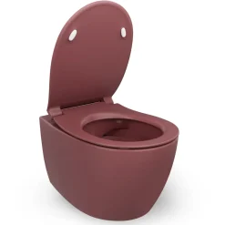 Isvea Sentimenti Hangtoilet - Randloos - 36 - 5x53 Cm - Mat Bordeaux